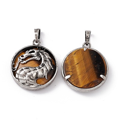 Natural Tiger Eye Pendants G-H281-05I-1