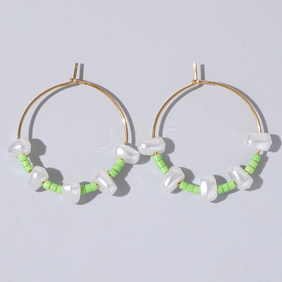 Mixed Rice Bead Vintage Imitation Pearl Earrings for Sophisticated Style DH7154-2-1