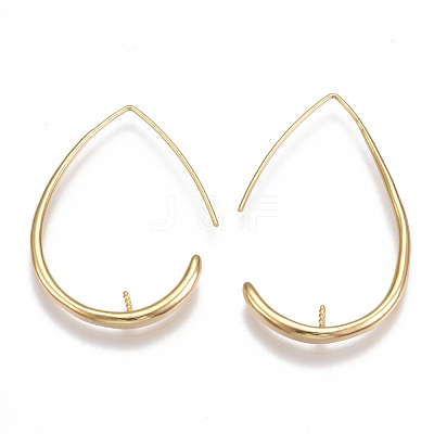 Brass Earring Hooks X-KK-T038-207G-1