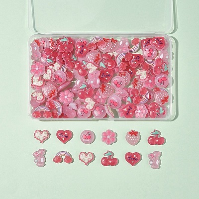 120Pcs 8 Style Plastic Enamel Cabochons KY-FS0001-38-1
