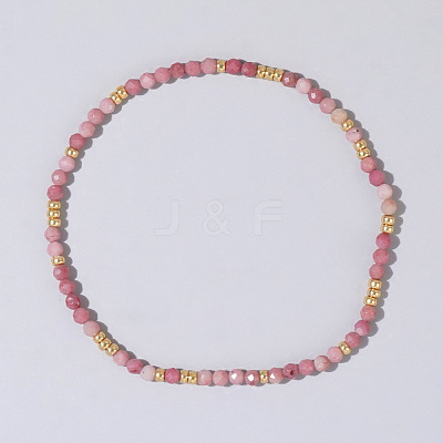 Natural Rhodonite Beaded Strertch Bracelets LD6685-1-1