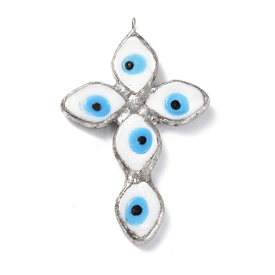 Handmade Evil Eye Lampwork Pendants LAMP-C009-04P-04-1
