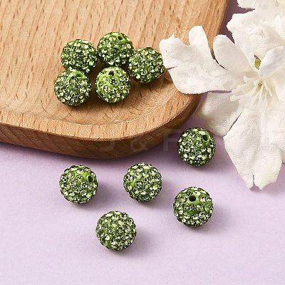 Handcraft DIY Polymer Clay Grade A Rhinestone Pave Disco Ball Beads X-RB-H258-10MM-214-1