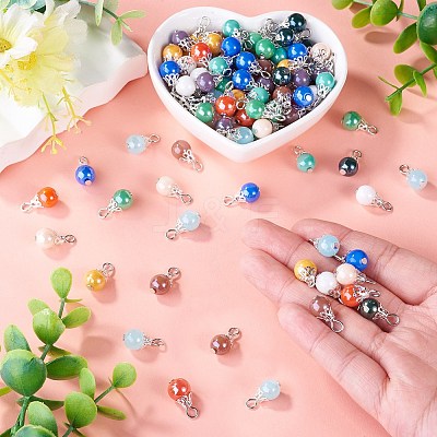 110Pcs 11 Colors Electroplate Glass Pendants PALLOY-TAC0309-1