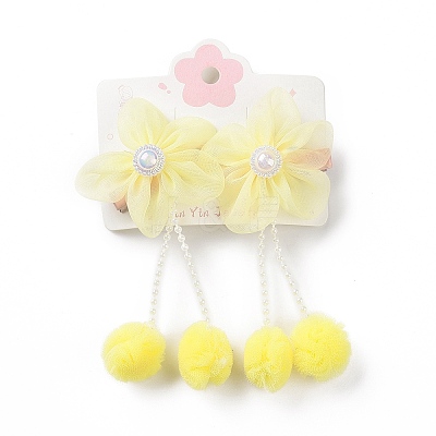 Flower Cloth Metallic Alligator Hair Clips PHAR-D013-01B-1