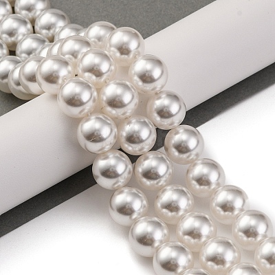 Baking Paint Pearlized Glass Pearl Round Bead Strands X-PEAR-H019-02E-04-1