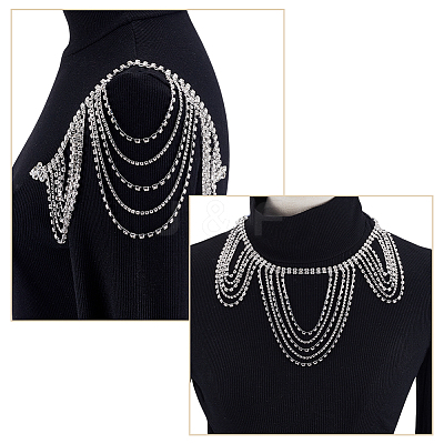 1Pc Polyester & Rhinestone Sexy Shoulder Bra Body Chain AJEW-WR0002-65-1