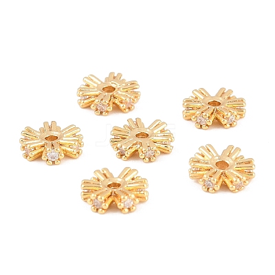 Brass Micro Pave Cubic Zirconia Beads KK-H538-20A-G-1