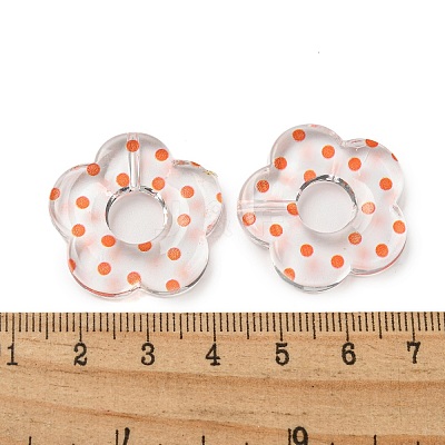Transparent Printed Acrylic Beads OACR-H124-05B-07-1