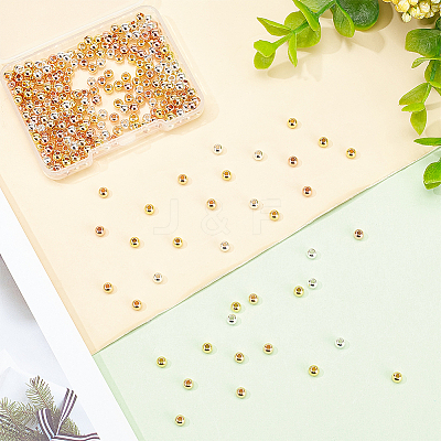 320Pcs 4 Style Brass Solid Beads KK-PH0009-18-1