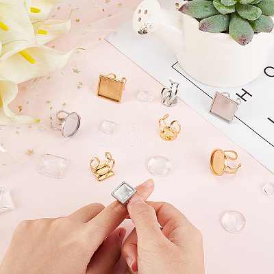 DIY Blank Dome Cuff Ring Making Kit DIY-DC0001-60-1
