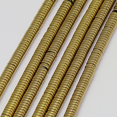 Electroplate Non-magnetic Synthetic Hematite Beads Strands X-G-J164A-4mm-07-1