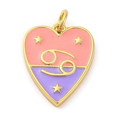 Brass Enamel Pendants KK-Z077-01G-07-1
