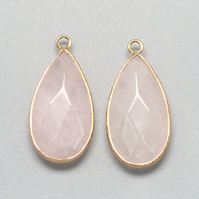 Natural Rose Quartz Pendants X-G-S221-14G-1