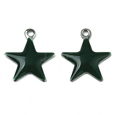 201 Stainless Steel Enamel Charms STAS-N088-14D-1