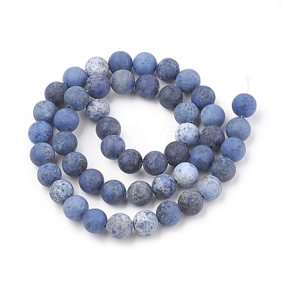 Natural Dumortierite Quartz Beads Strands G-T106-061-6MM-1