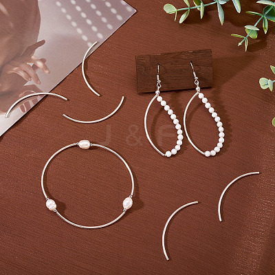 5Pcs 925 Sterling Silver Curved Tube Beads STER-TA0001-52-1