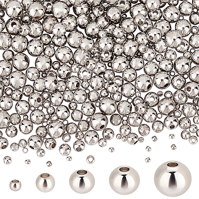 400 Pcs 5 Style Rack Plating Brass Beads KK-PH0005-30P-1