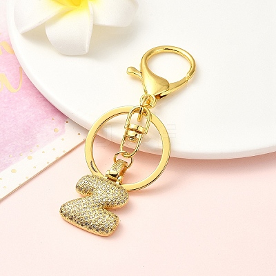 Brass Micro Pave Cubic Zirconia Keychain KEYC-YW00089-26-1