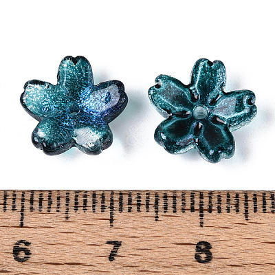 Baking Paint Transparent Glass Bead Caps DGLA-N014-06A-01-1