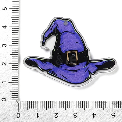 Halloween Theme Double Sided Printed Acrylic Big Pendants OACR-Z023-02I-1