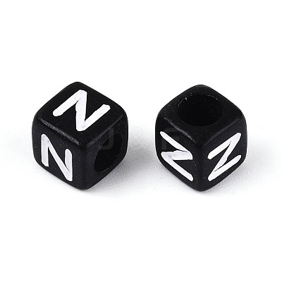 Initial Acrylic Horizontal Hole Beads OACR-ZX006-35N-1