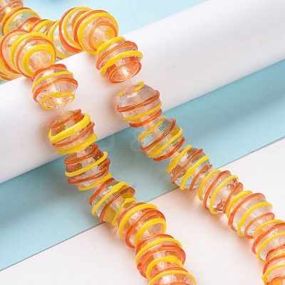 Round Handmade Clear Lampwork Beads Strands LAMP-G150-02C-1