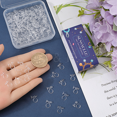 200Pcs 4 Style Plastic Clip-on Earring Findings KY-SC0002-02-1