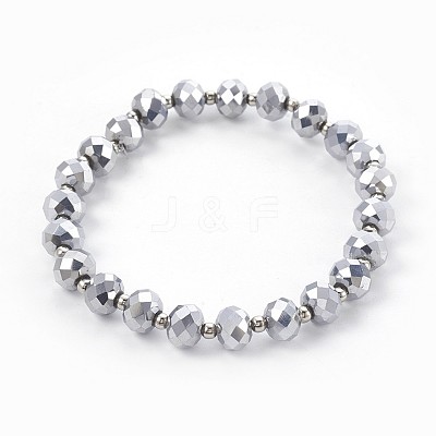 Electroplate Glass Stretch Bracelets BJEW-JB04017-01-1