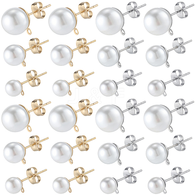 304 Stainless Steel Stud Earring Findings EJEW-SP0001-17G-1