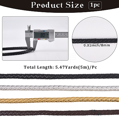5M Braided Round PU Leather Jewelry Cord OCOR-GF0004-96B-01-1