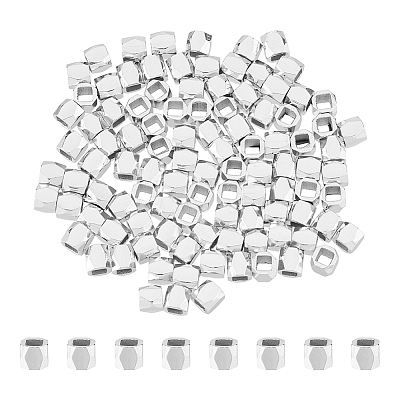 100Pcs Brass Spacer Beads KK-FI0001-02B-S-1