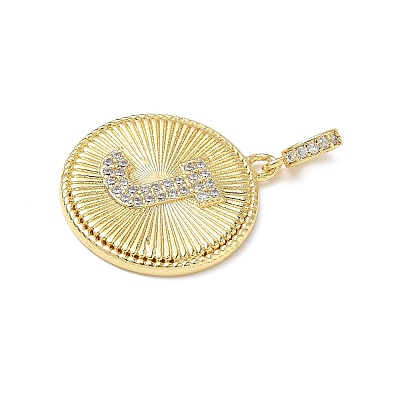 Brass Micro Pave Clear Cubic Zirconia Pendants KK-L253-17G-J-1