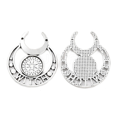 Retro Alloy Pendant Cabochon Settings FIND-C032-01AS-1