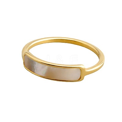 304 Stainless Steel & Shell Finger Rings FS-WG45F01-05-1