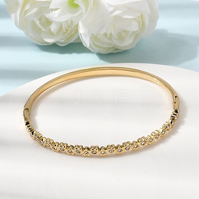 304 Stainless Steel Rhinestone Hinged Bangles for Women BJEW-B168-03B-G-1