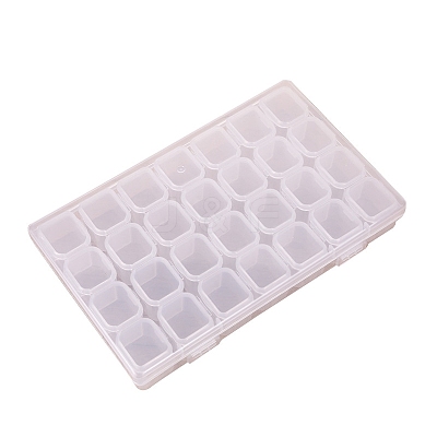 Transparent Plastic 28 Grids Bead Containers CON-PW0001-029-1