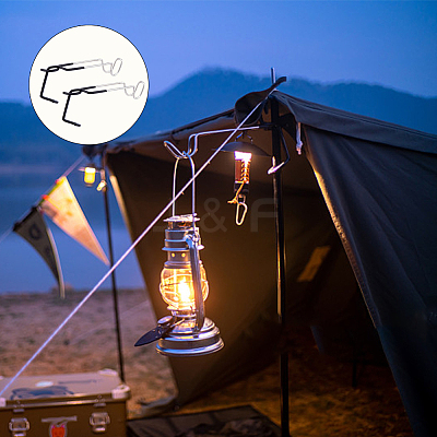 Stainless Steel Camping Lantern Hooks Hangers AJEW-WH0332-45-1