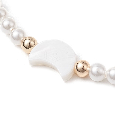 Shell Pearl Braided Bead Bracelets BJEW-JB11479-1