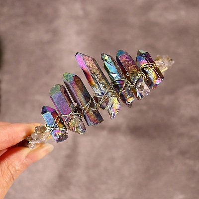 Natural Electroplated Crystal Hair Bands PW-WG6526D-23-1