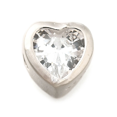 925 Sterling Silver Cubic Zirconia Beads STER-L066-06S-01-1