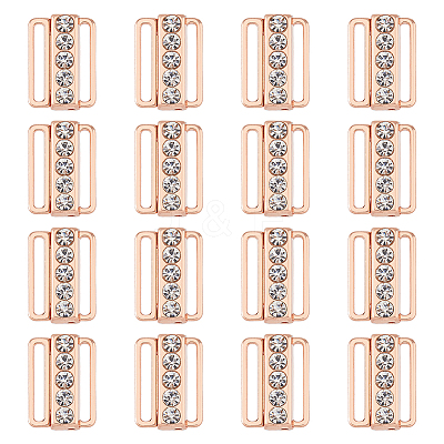 16 Sets Zinc Alloy Rhinestone Bikini Clips FIND-FH0009-98RG-1