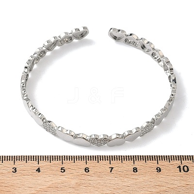 Brass Micro Pave Cubic Zirconia Bangles BJEW-C144-02P-1