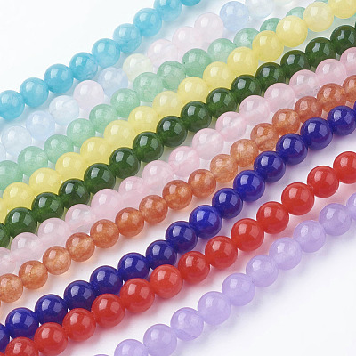 Natural White Jade Beads Strands G-D453-6mm-1
