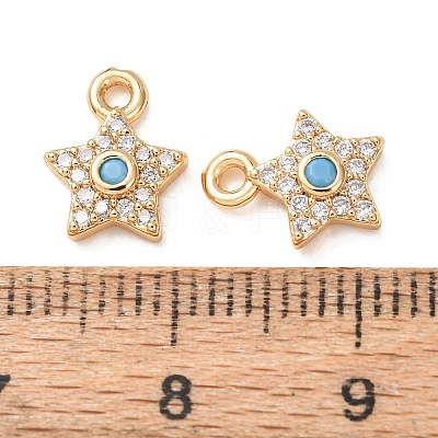 Brass Micro Pave Cubic Zirconia Charms CU-K002-01A-01-1