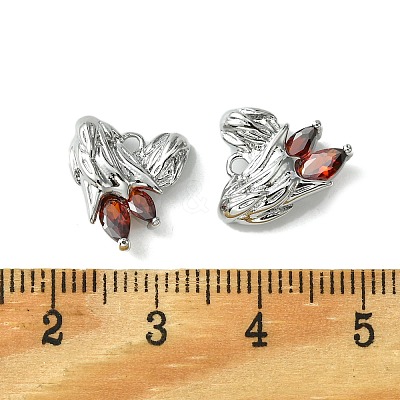 Brass Heart Charms KK-D092-02P-02-1