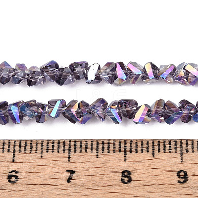 Electroplate Transparent Glass Beads Strands GLAA-N021-4mm-M-1