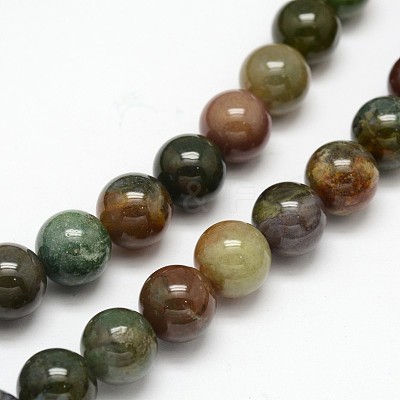 Natural Indian Agate Round Beads Strands G-F243-01-4mm-1
