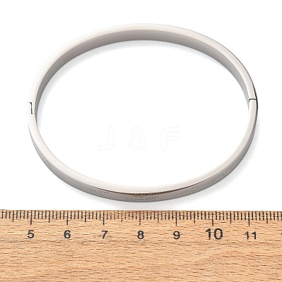 Engraved 304 Stainless Steel Hinged Bangles for Women BJEW-K307-01P-1