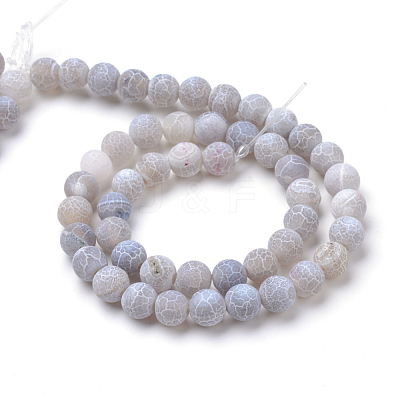 Natural & Dyed Crackle Agate Bead Strands X-G-T056-8mm-02-1